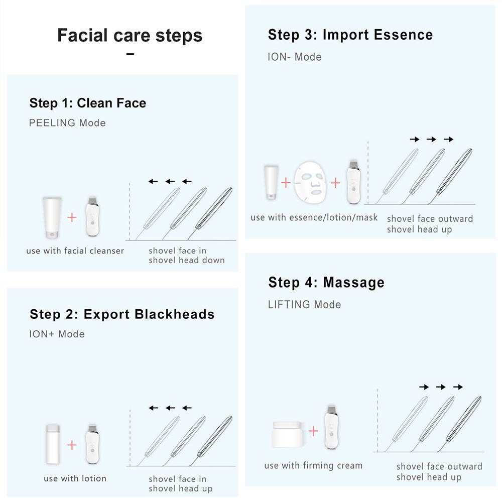 Electric Ultrasonic Skin Cleanser Handheld Mini Firming Facial